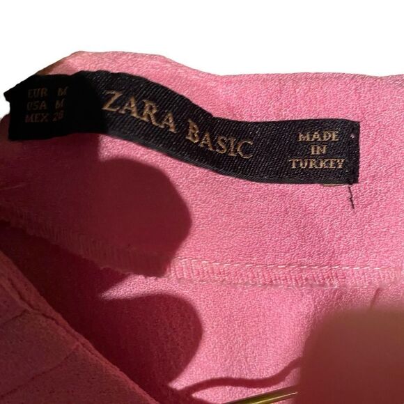 EUC Zara Top in Pink with Ruffles on Shoulders - Picture 4 of 7